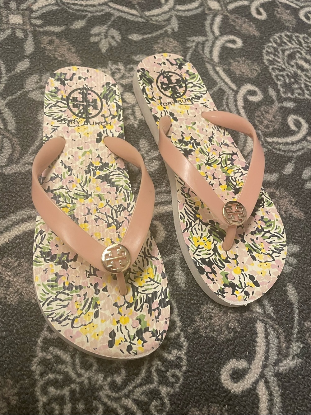 Tory Burch Flip Flop Thong Flat Sandals PVC, size 7